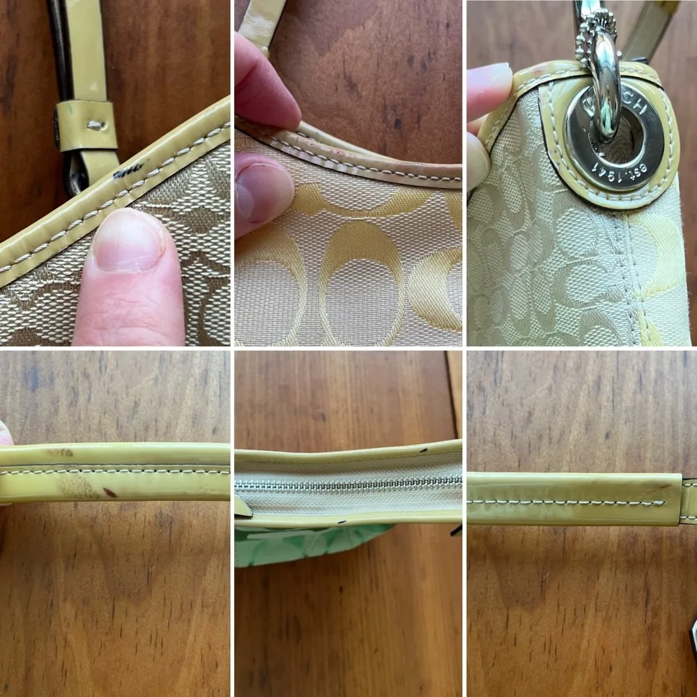 Coach Pastel Patchwork Shoulder Bag in Yellow, Pink, Mint & Light Brown/Cream - Picture 16 of 16